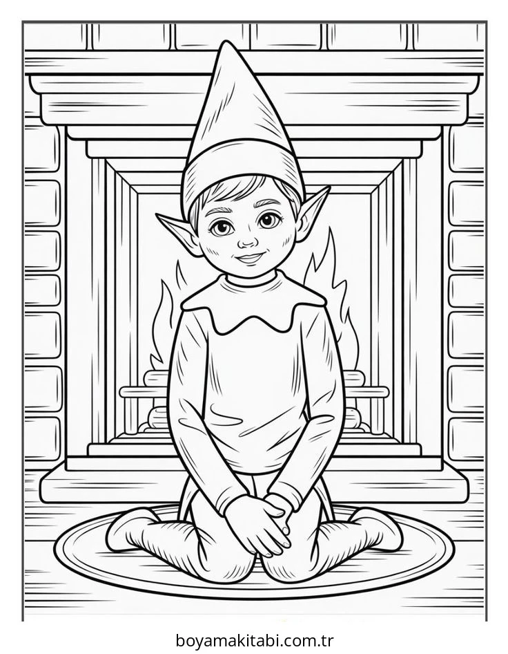 Elf boyama sayfası – el becerilerini geliştirir, boyama çalışması
