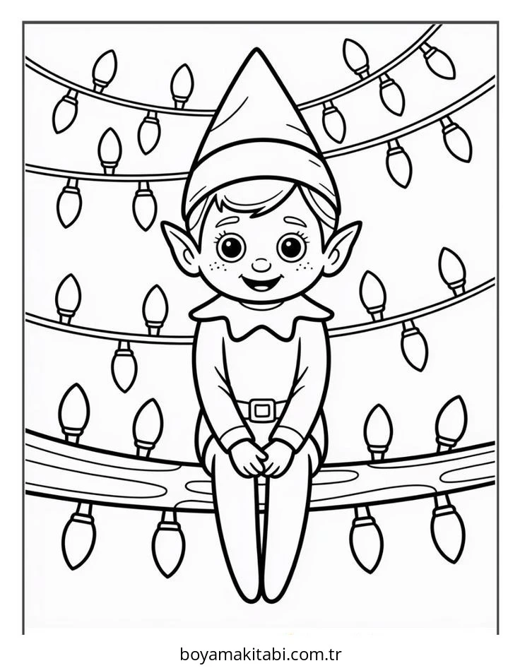 Elf boyama sayfası – yaratıcılık, eğlenceli etkinlik