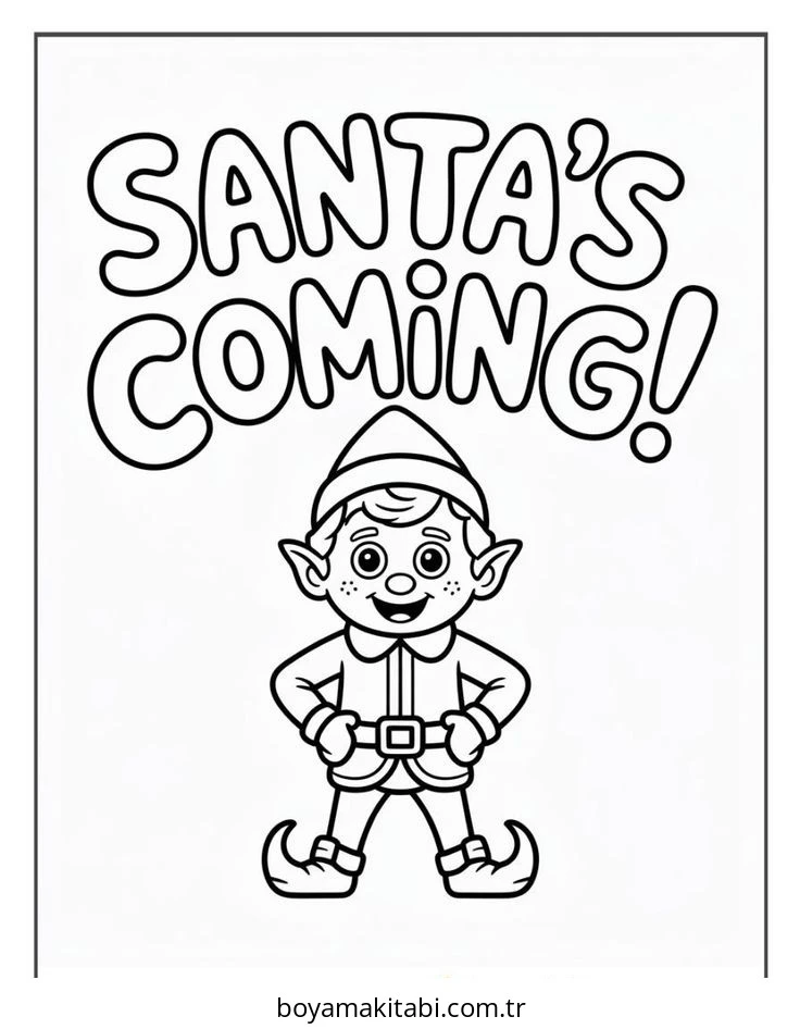 Elf boyama sayfası – sevimli karakter, sanatsal çalışma