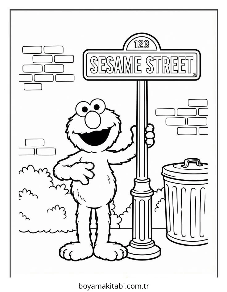 Elmo boyama sayfası – yaratıcılık, eğlenceli etkinlik
