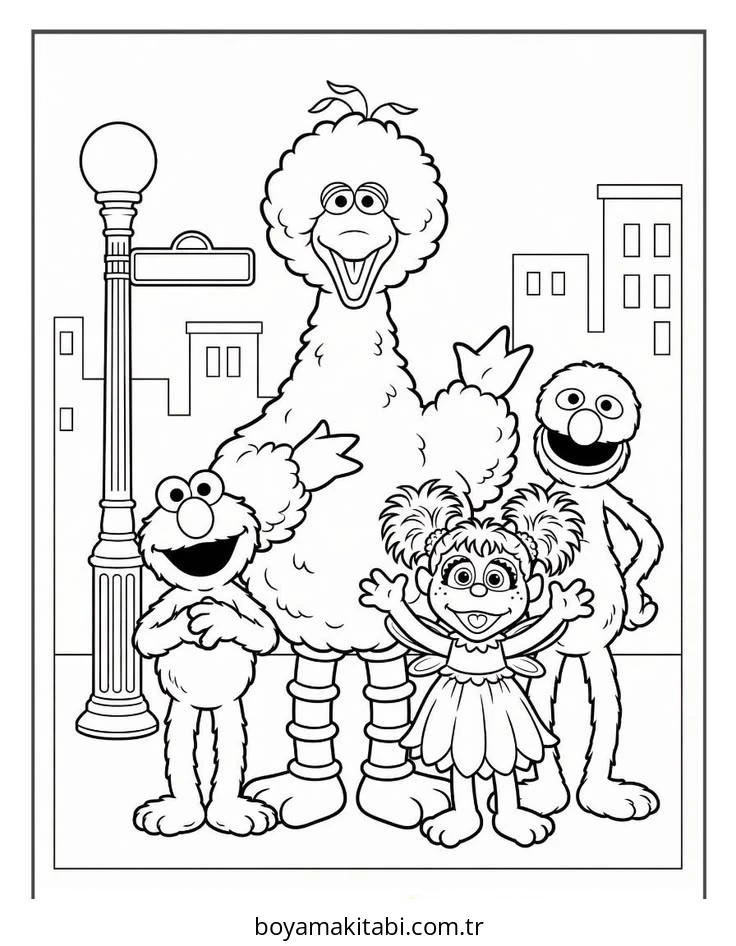 Elmo boyama sayfası – boyama çalışması, yaratıcılığı geliştirir