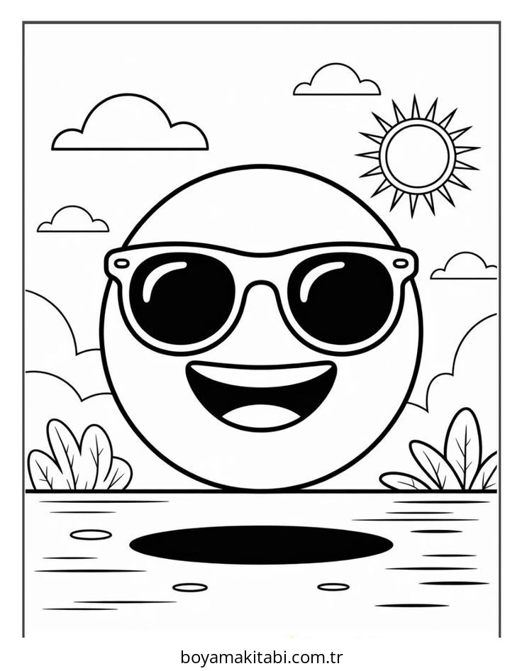 Emoji boyama sayfası – okul öncesi, evde etkinlik