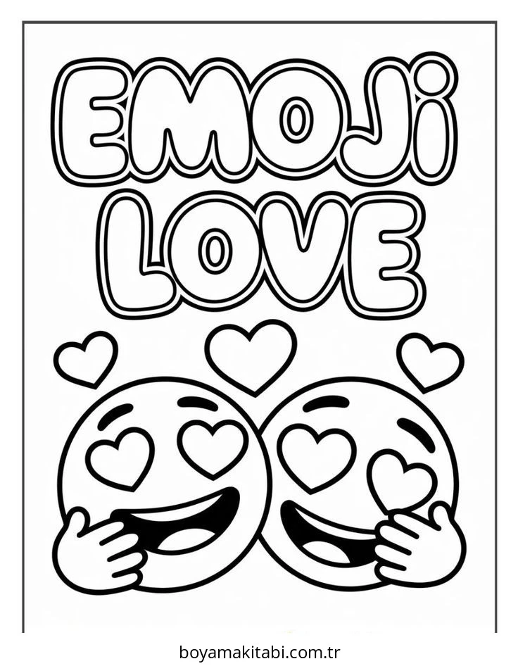 Emoji boyama sayfası – sanatsal çalışma, çocuklar için