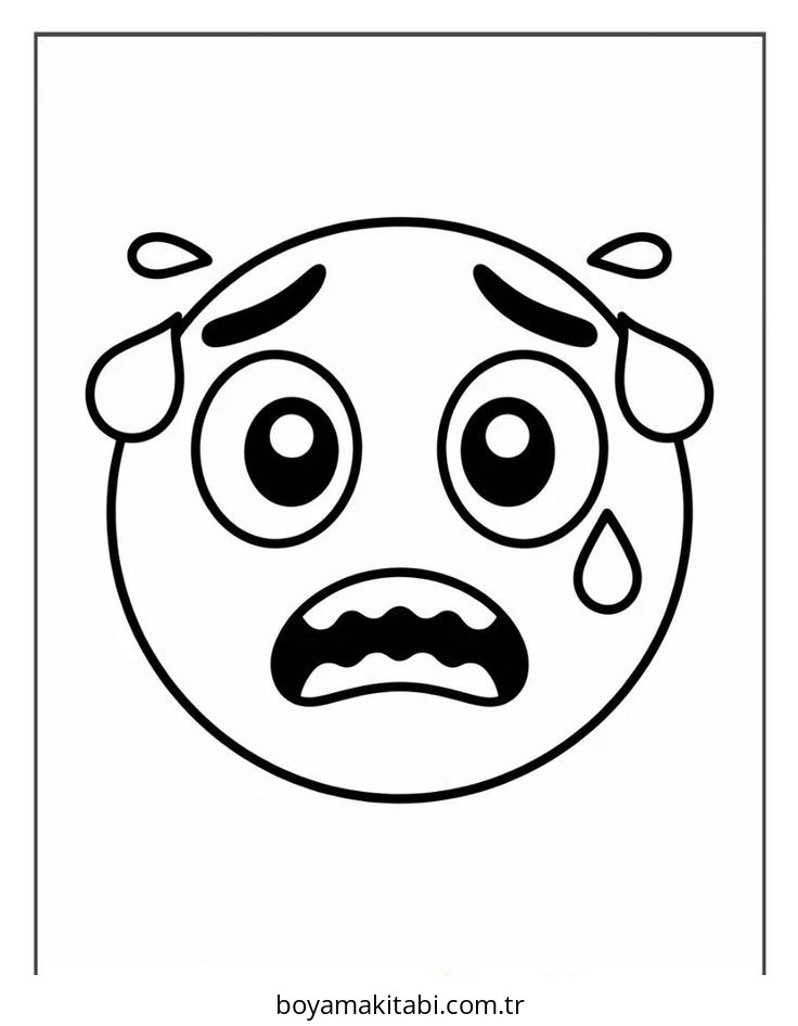 Emoji boyama sayfası – sevimli karakter, sanatsal çalışma