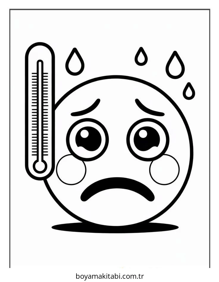 Emoji boyama sayfası – çocuk aktivitesi, PDF indir