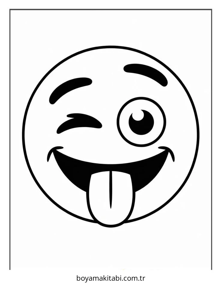 Emoji boyama sayfası – sanatsal çalışma, çocuklar için