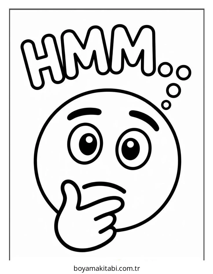 Emoji boyama sayfası – renkli çizimler, okul öncesi