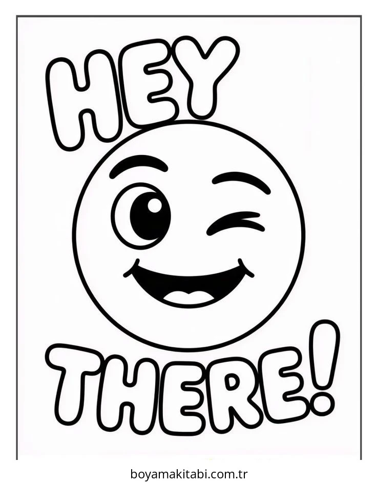 Emoji boyama sayfası – çocuklar için, çizgi film temalı