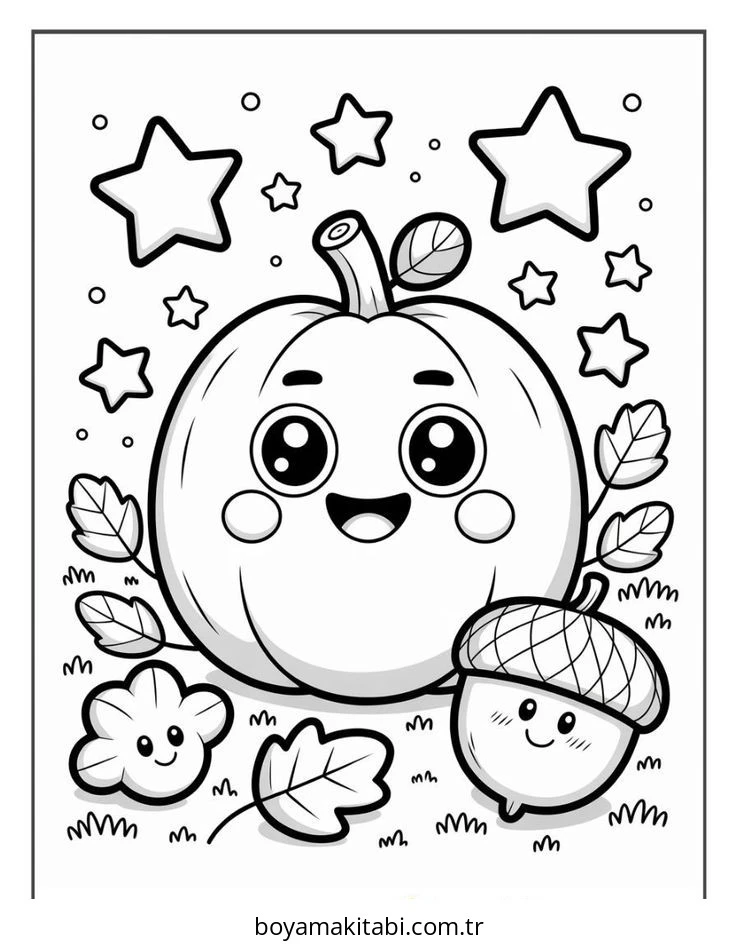 Sonbahar boyama sayfası – eğlenceli etkinlik, el becerilerini geliştirir