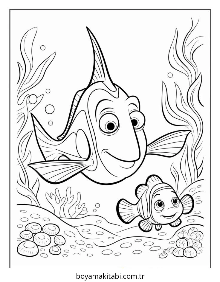 Kayıp Balık Nemo boyama sayfası – okul öncesi, evde etkinlik