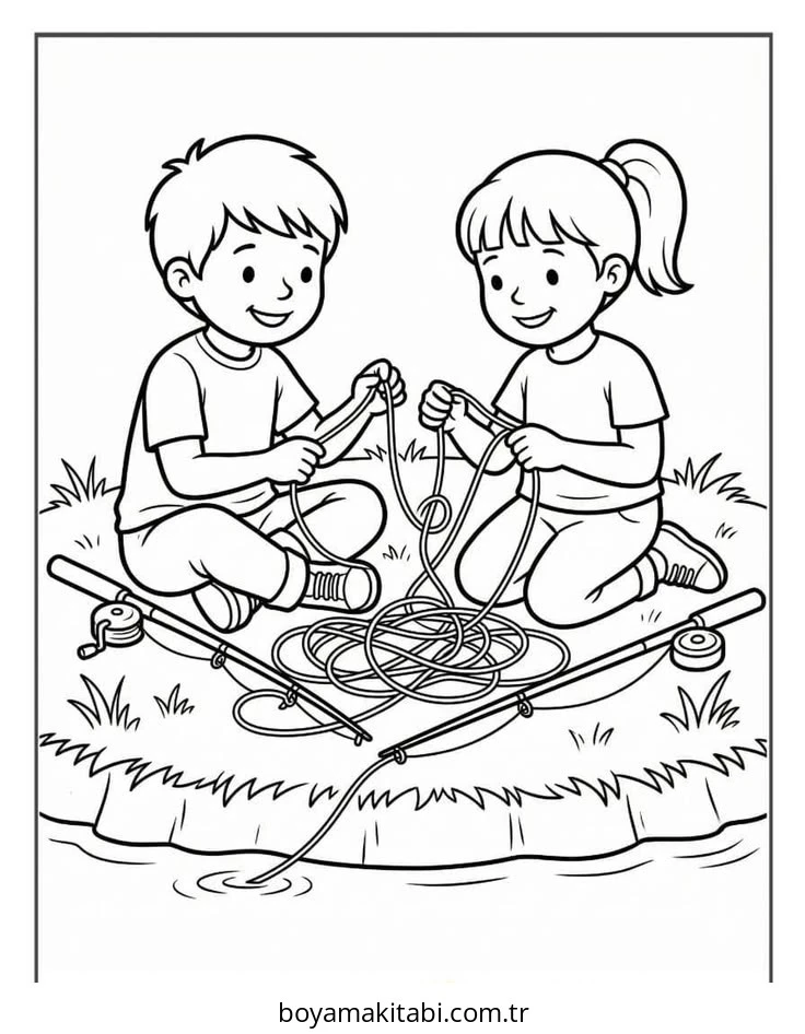 Balık boyama sayfası – PDF indir, sevimli karakter