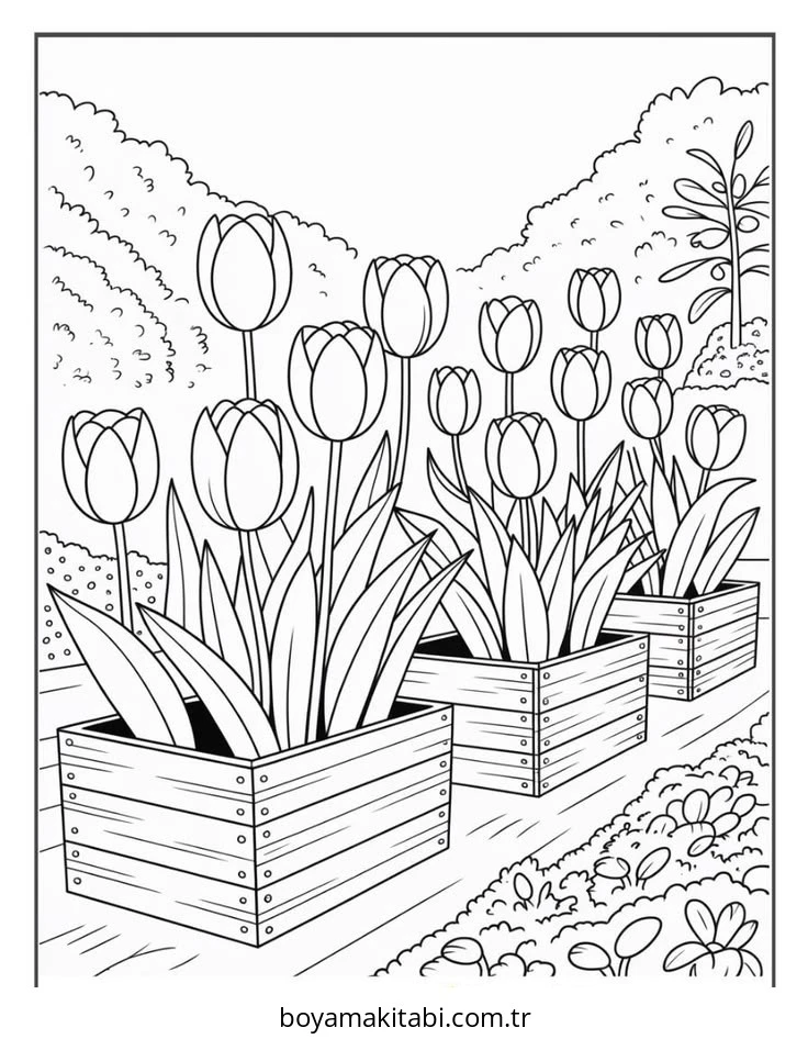 Çiçek boyama sayfası #689 – yaratıcılık, doğum günü partisi aktivitesi