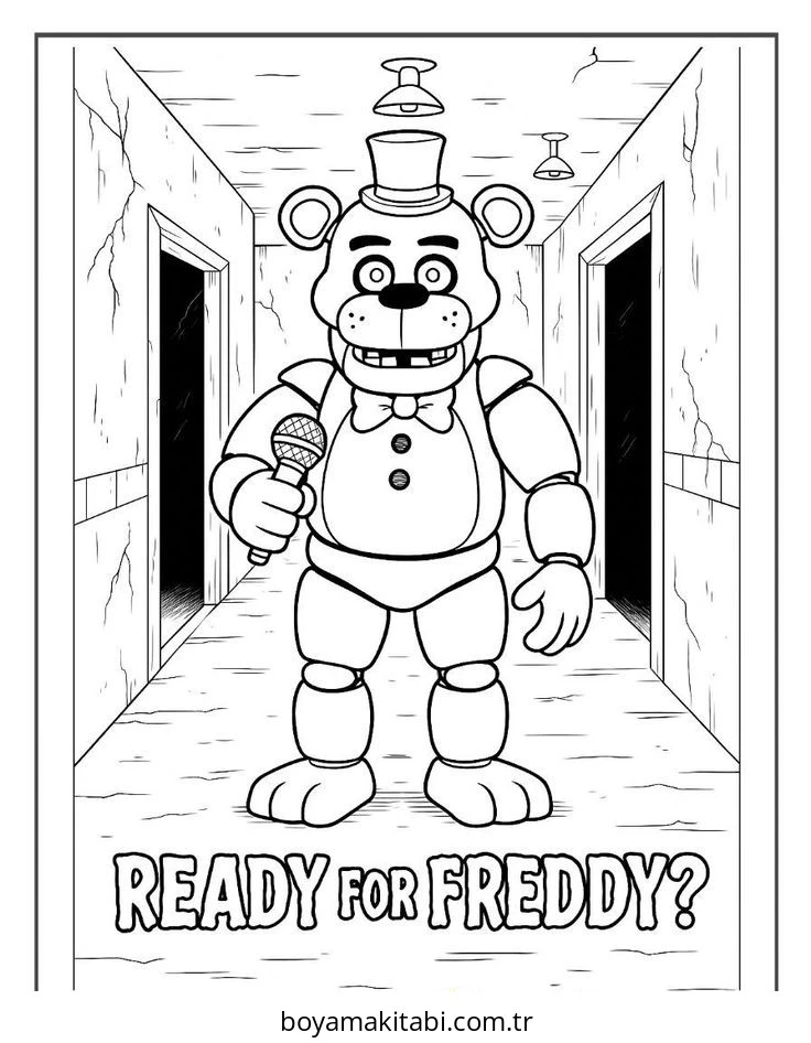 FNAF boyama sayfası – sanatsal çalışma, çocuklar için