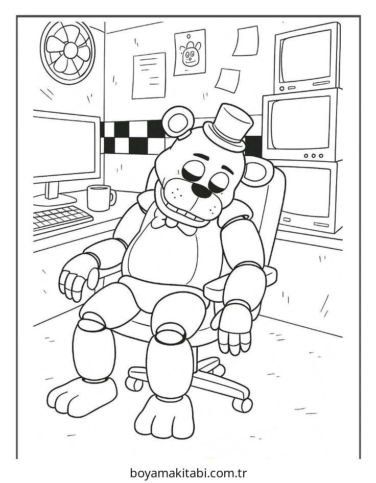 FNAF boyama sayfası – yaratıcılığı geliştirir, keyifli zaman