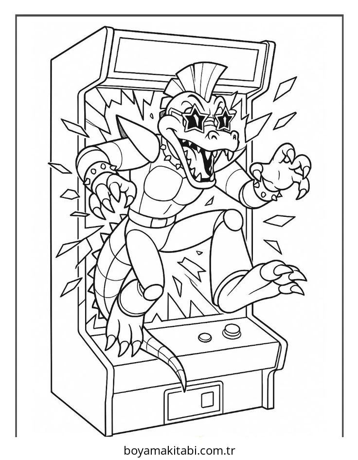 FNAF boyama sayfası – çocuk aktivitesi, PDF indir