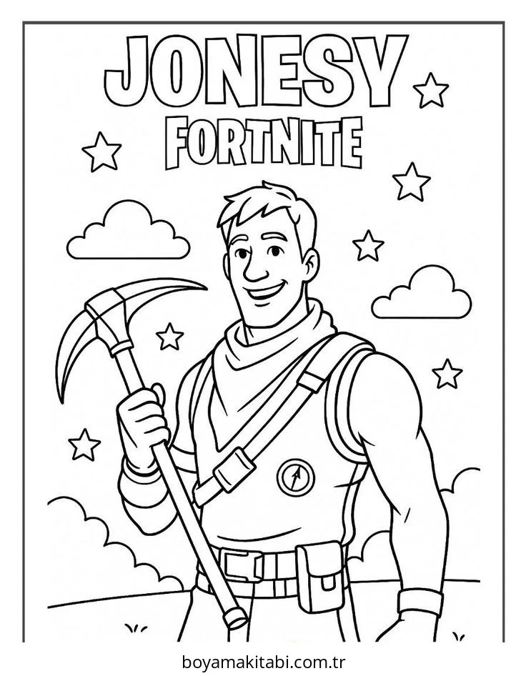 Fortnite boyama sayfası – sanatsal çalışma, çocuklar için