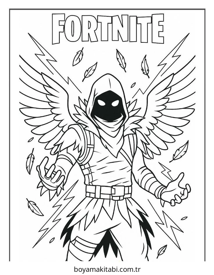 Fortnite boyama sayfası – boyama çalışması, yaratıcılığı geliştirir
