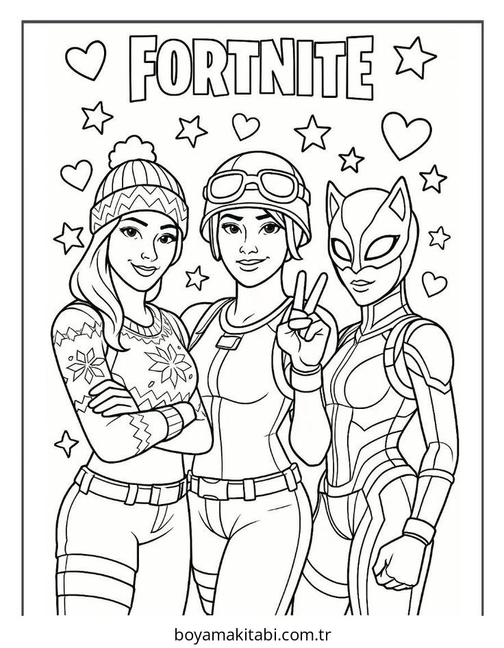 Fortnite boyama sayfası – eğlenceli etkinlik, el becerilerini geliştirir