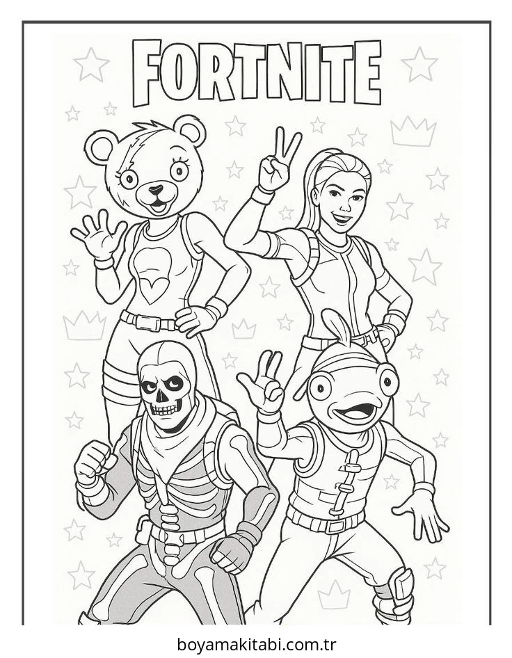 Fortnite boyama sayfası – boyama etkinliği, çocuk aktivitesi