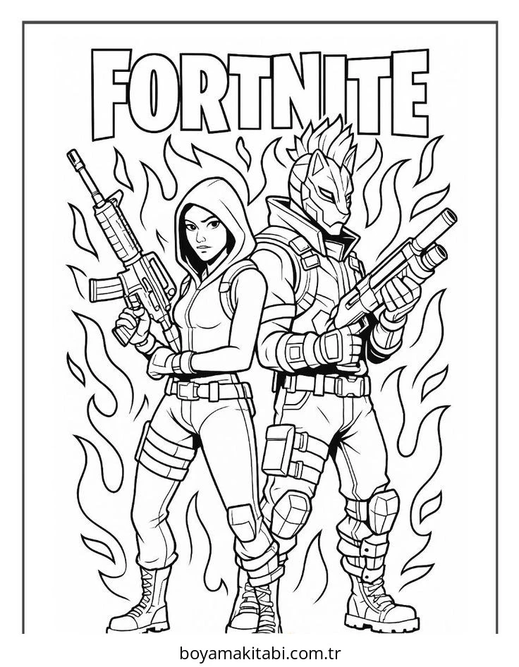 Fortnite boyama sayfası – el becerilerini geliştirir, boyama çalışması