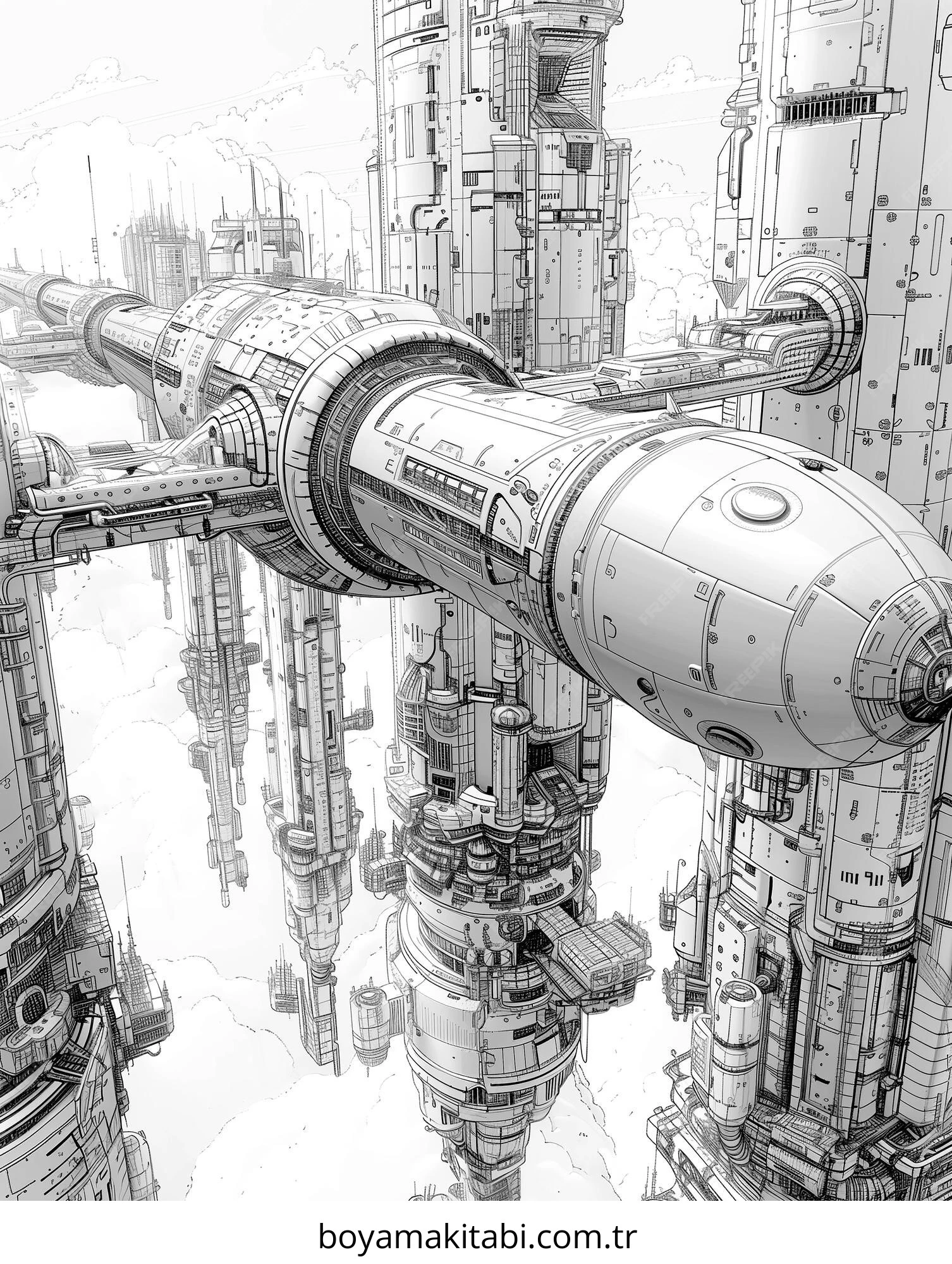 Future City boyama sayfası – renkli çizimler, okul öncesi