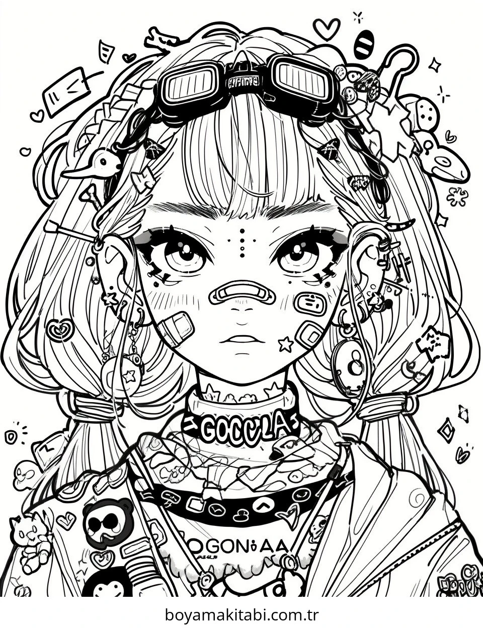 Galaxy Girl boyama sayfası – kolay boyama, eğitici aktivite