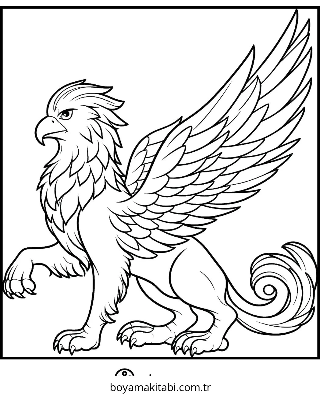 Griffin boyama sayfası – renkli çizimler, okul öncesi