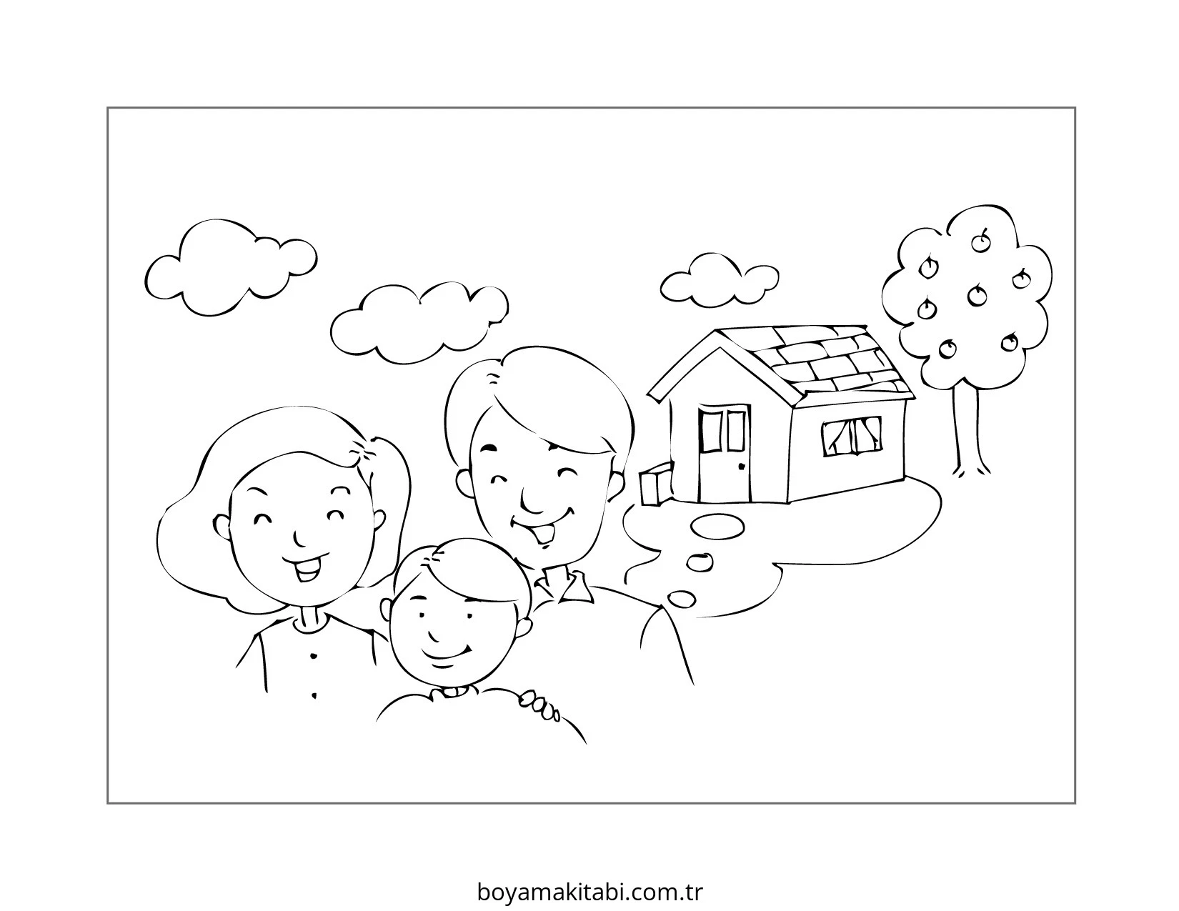 Evler boyama sayfası – yaratıcılığı geliştirir, keyifli zaman