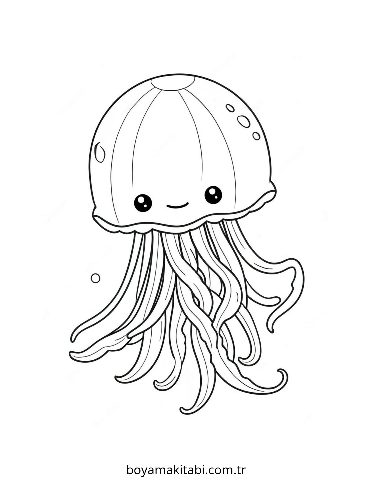 Jellyfish boyama sayfası – evde etkinlik, ücretsiz yazdır