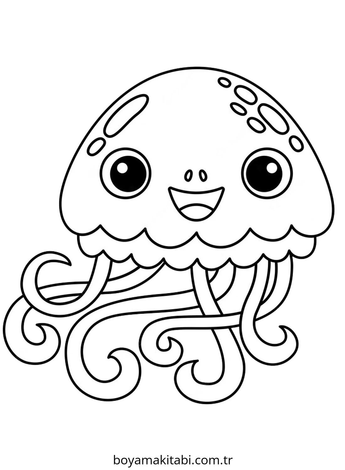 Jellyfish boyama sayfası – eğitici aktivite, yaratıcılık