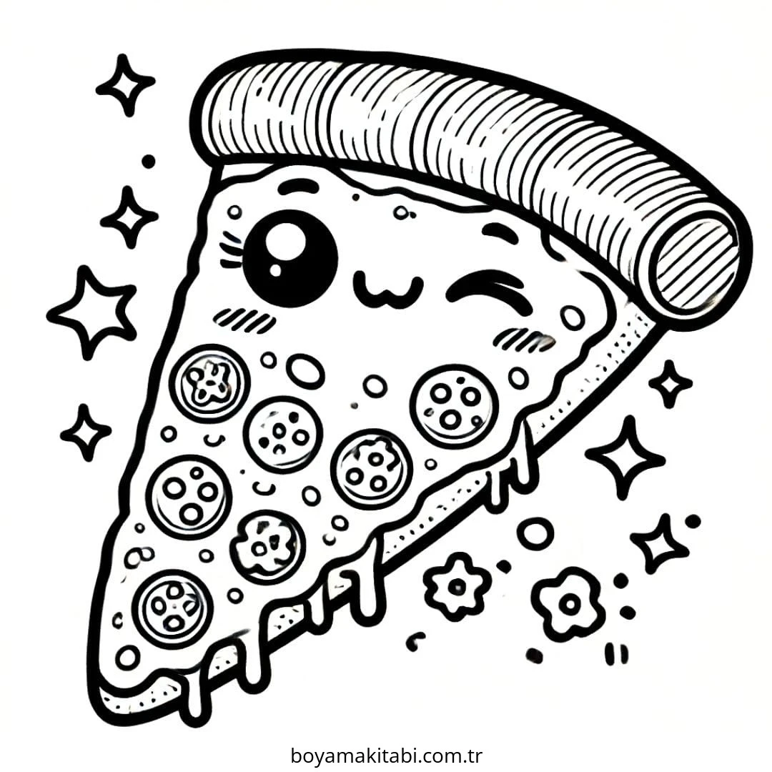 Kawaii Food boyama sayfası – renkli çizimler, okul öncesi