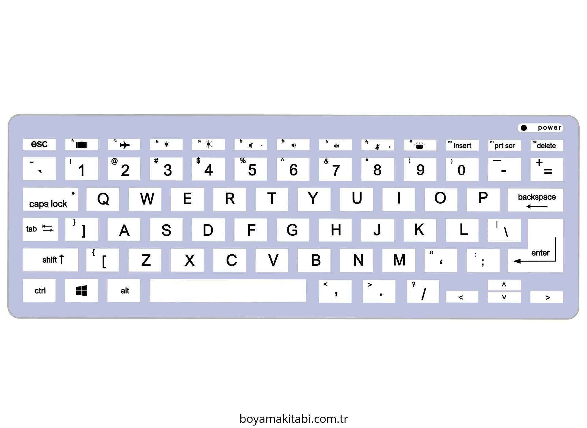 Klavye boyama sayfası – keyifli zaman, renkli çizimler