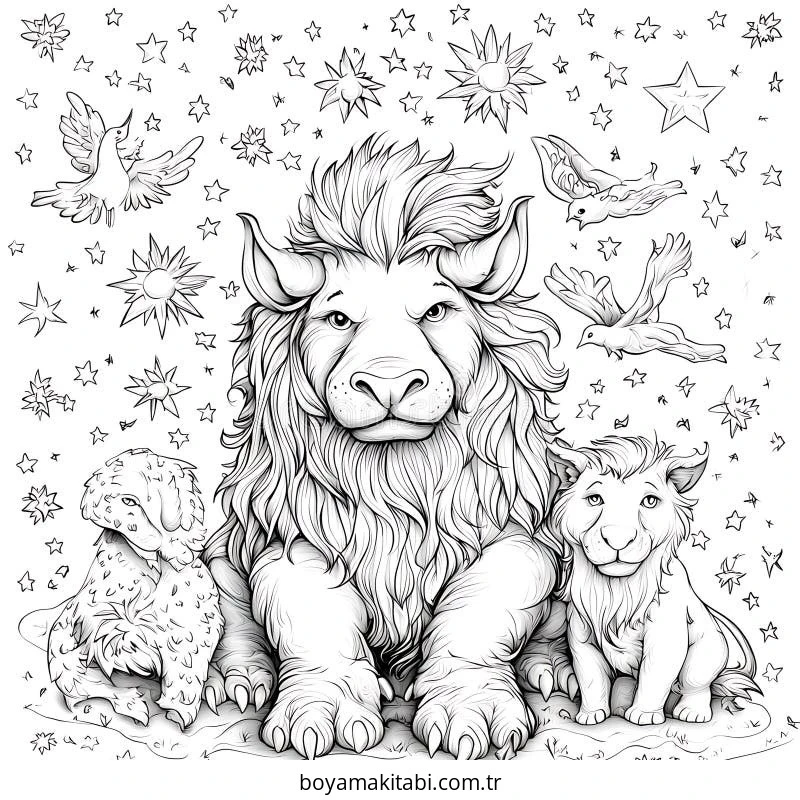 Mythical Creatures boyama sayfası – keyifli zaman, renkli çizimler