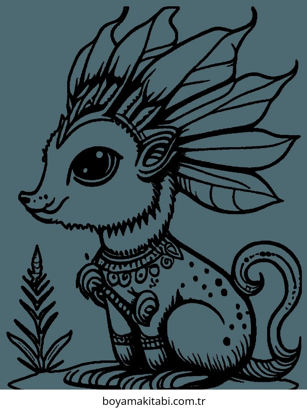 Mythical Creatures boyama sayfası – PDF indir, sevimli karakter