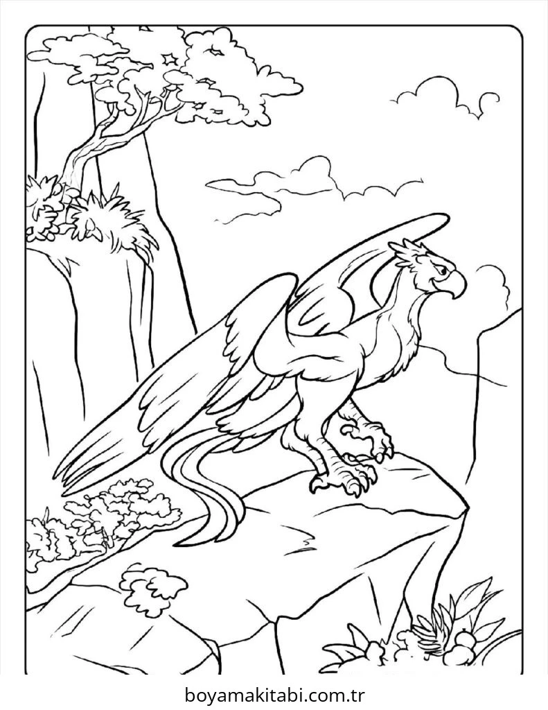 Mythical Creatures boyama sayfası – çocuklar için, çizgi film temalı