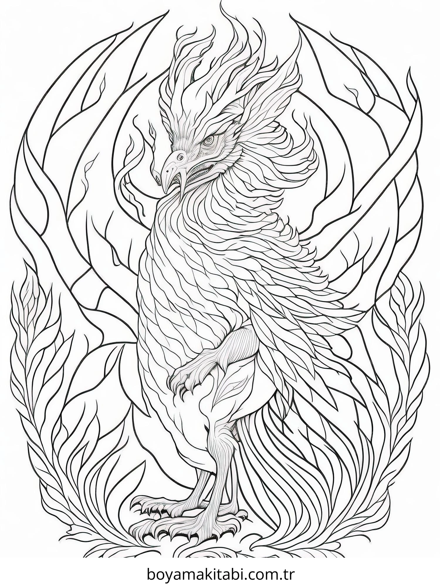 Mythical Creatures boyama sayfası – kolay boyama, eğitici aktivite