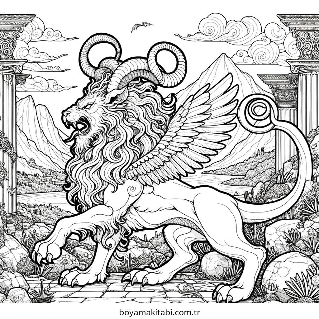 Mythical Creatures boyama sayfası – keyifli zaman, renkli çizimler