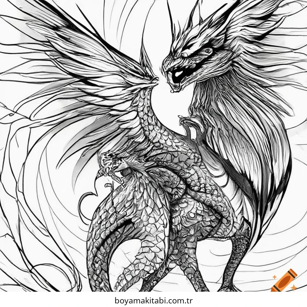 Mythical Creatures boyama sayfası – ücretsiz yazdır, boyama etkinliği