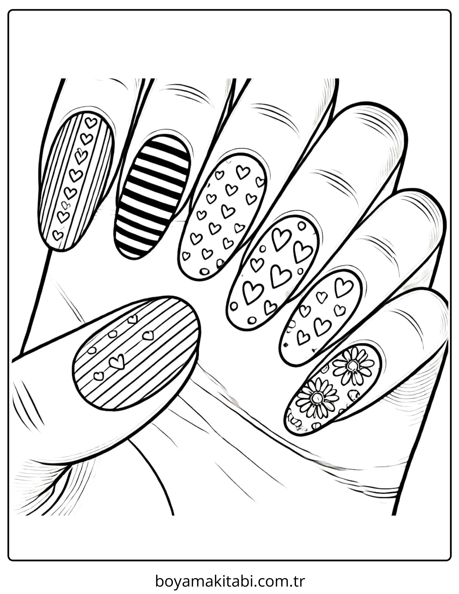 Nails boyama sayfası – yaratıcılığı geliştirir, keyifli zaman