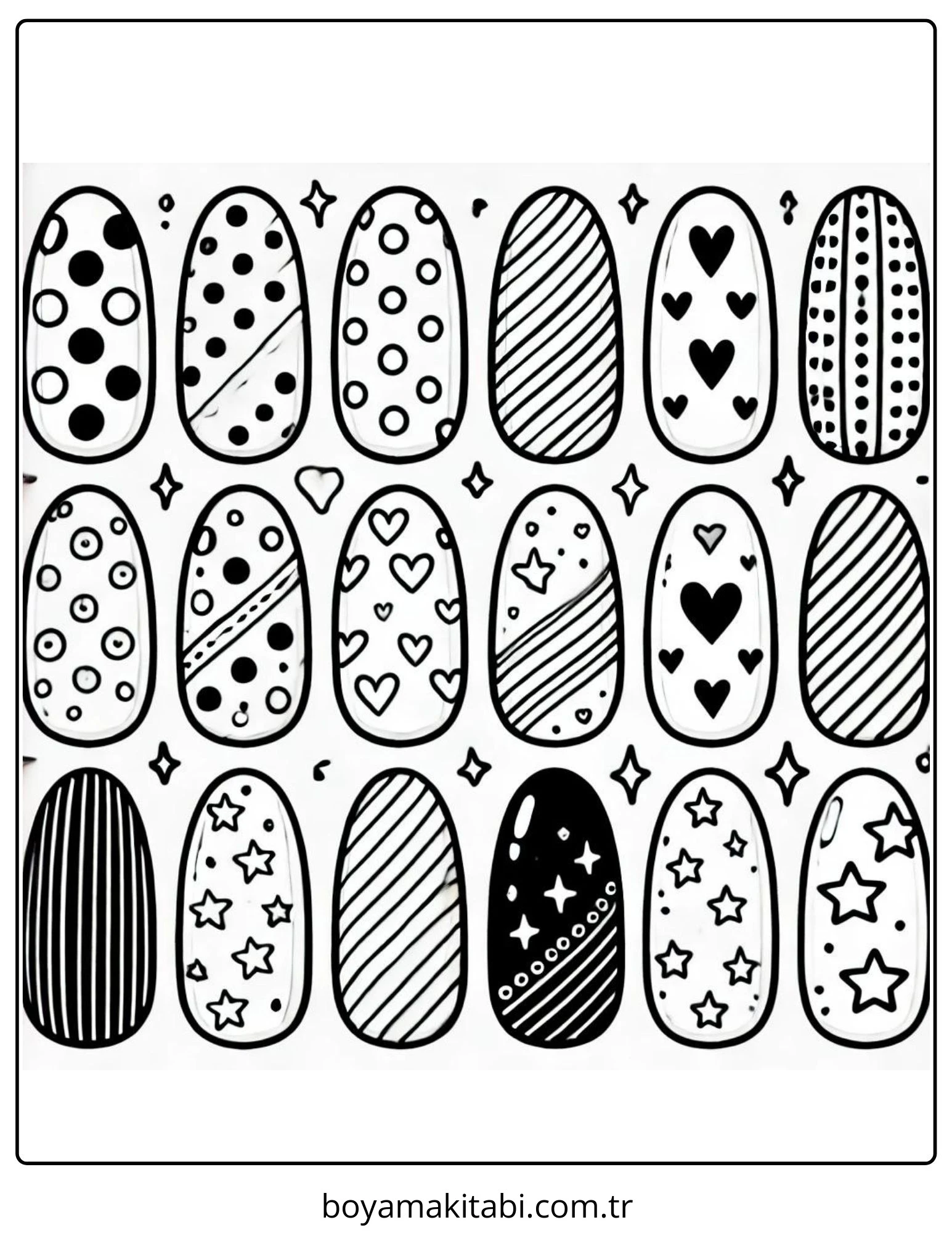 Nails boyama sayfası – eğitici aktivite, yaratıcılık