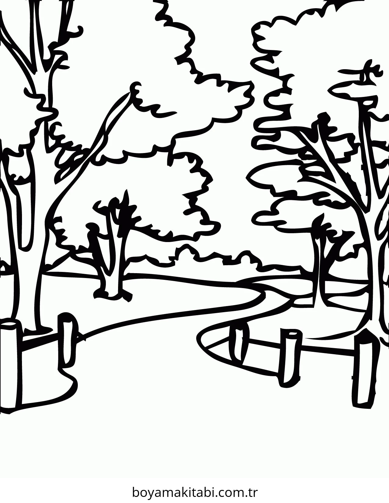 Park boyama sayfası – eğitici aktivite, yaratıcılık