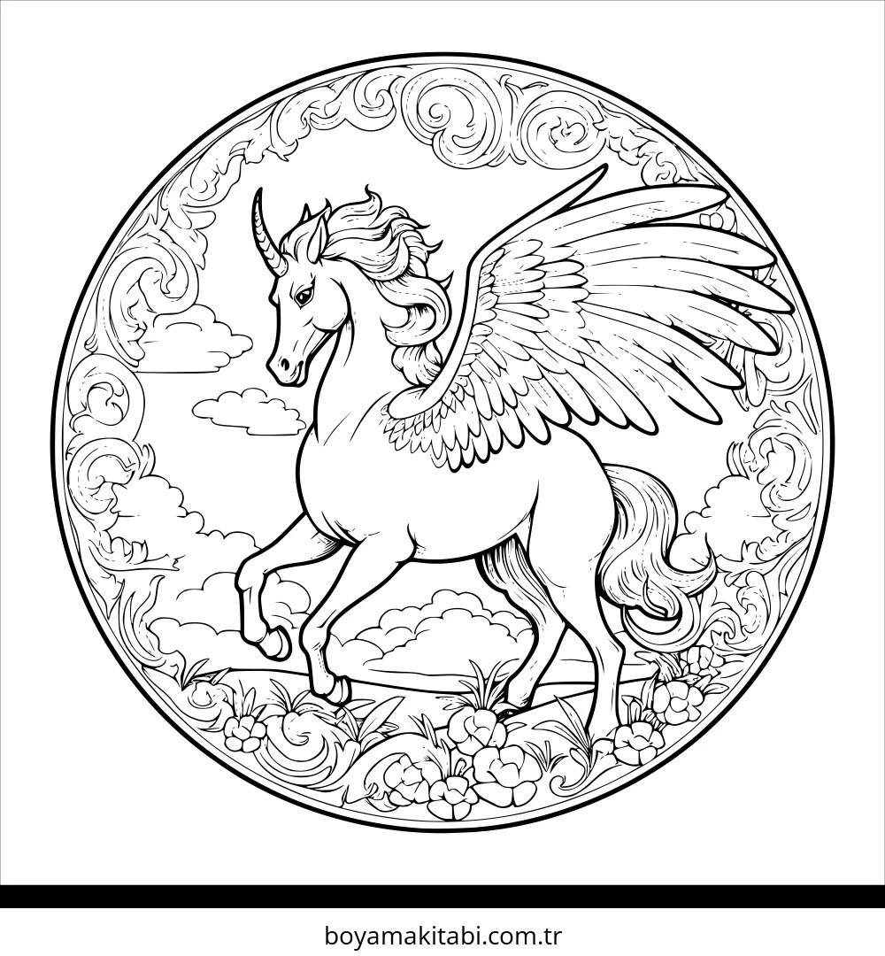 Pegasus boyama sayfası #63 – yaz tatili etkinliği, sabır ve özgüven kazandırır