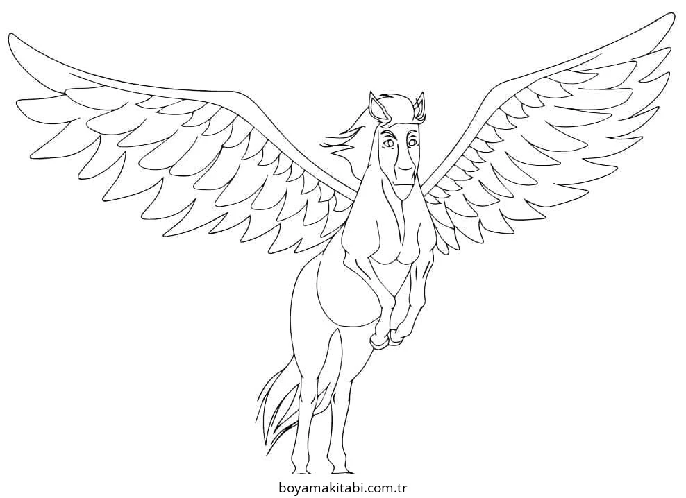 Pegasus boyama sayfası – boyama etkinliği, çocuk aktivitesi