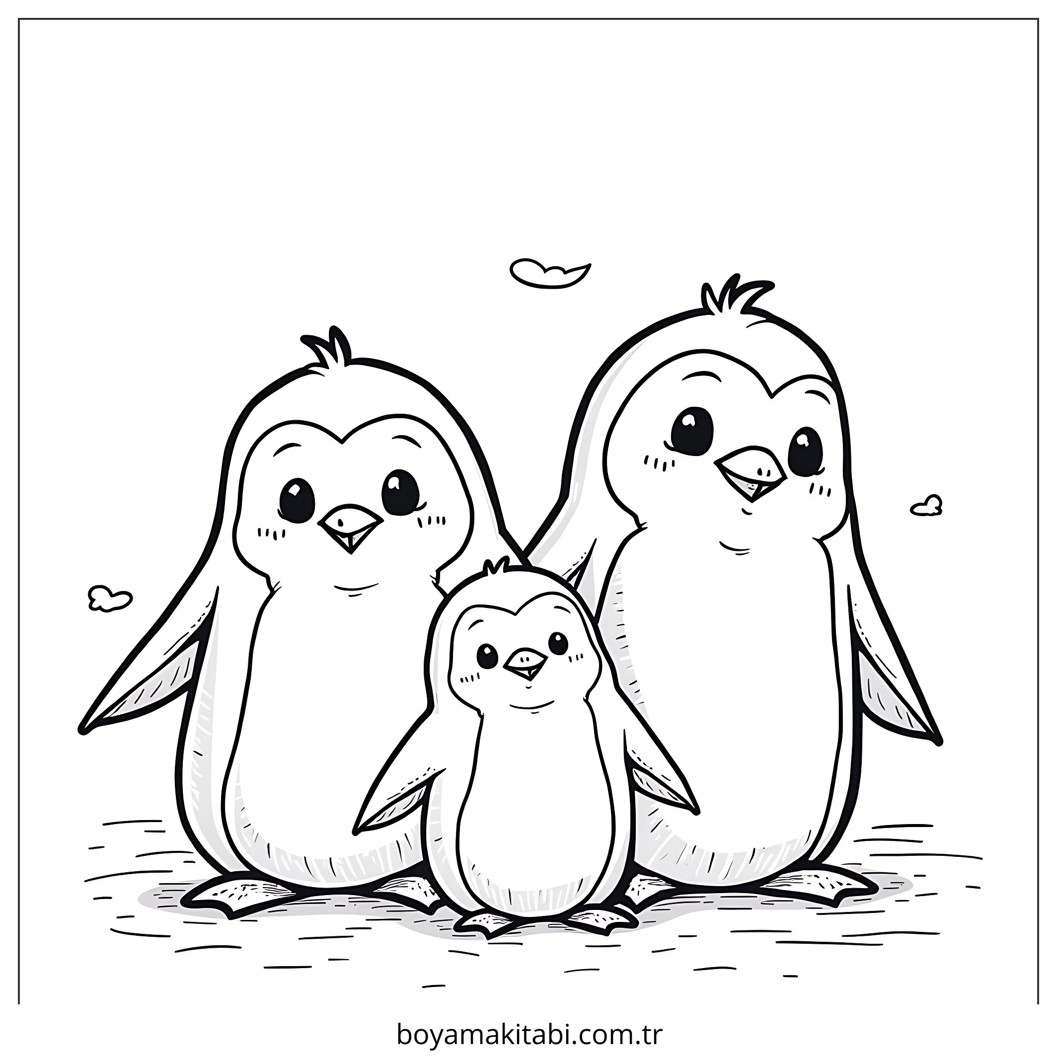 Penguen boyama sayfası – eğitici aktivite, yaratıcılık