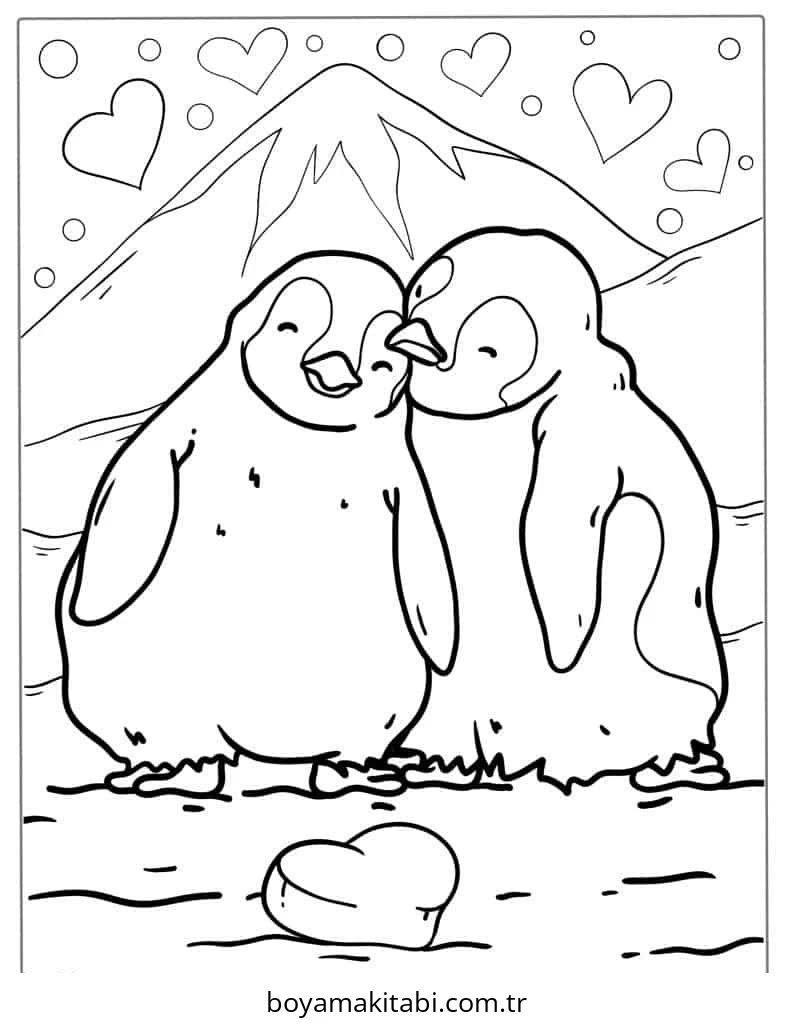 Penguen boyama sayfası – yaratıcılığı geliştirir, keyifli zaman