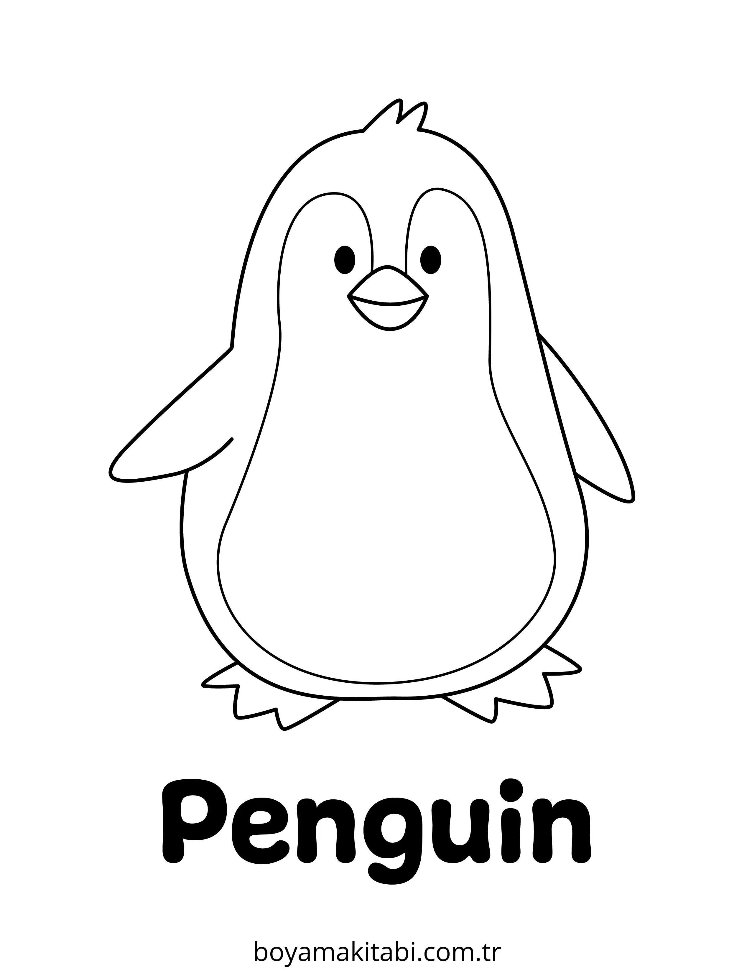 Penguen boyama sayfası – boyama etkinliği, çocuk aktivitesi