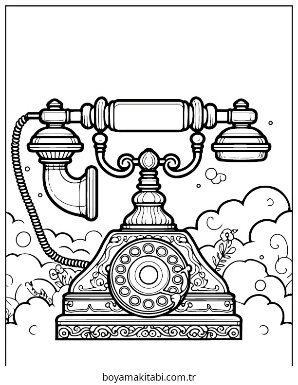 Telefon boyama sayfası #7 – ilkokul öğrencileri için, hayal gücünü besler