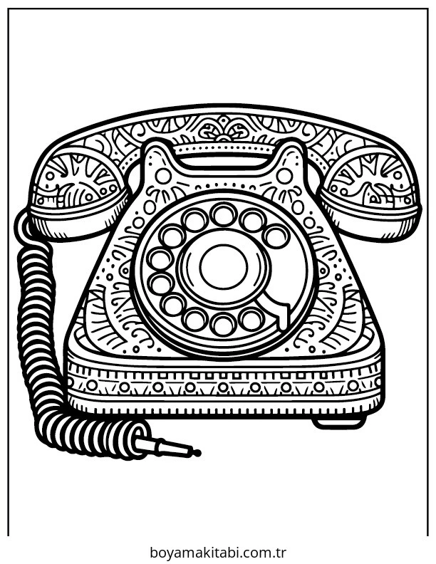 Telefon boyama sayfası #8 – aile ile vakit geçirme, renk bilgisini öğretir