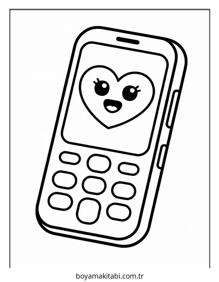 Telefon boyama sayfası – yaratıcılık, eğlenceli etkinlik