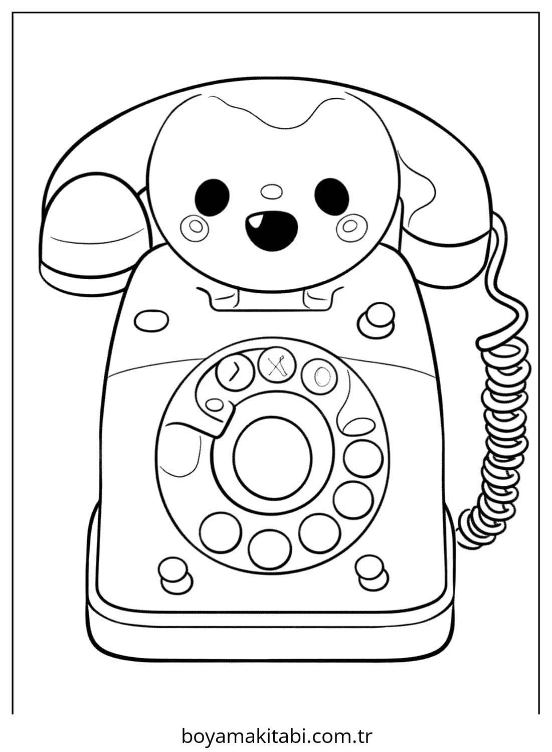 Telefon boyama sayfası – kolay boyama, eğitici aktivite